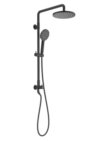 Hot Deal KIBI Circular Shower Column With Dual Function Shower Head in Matte Black Finish