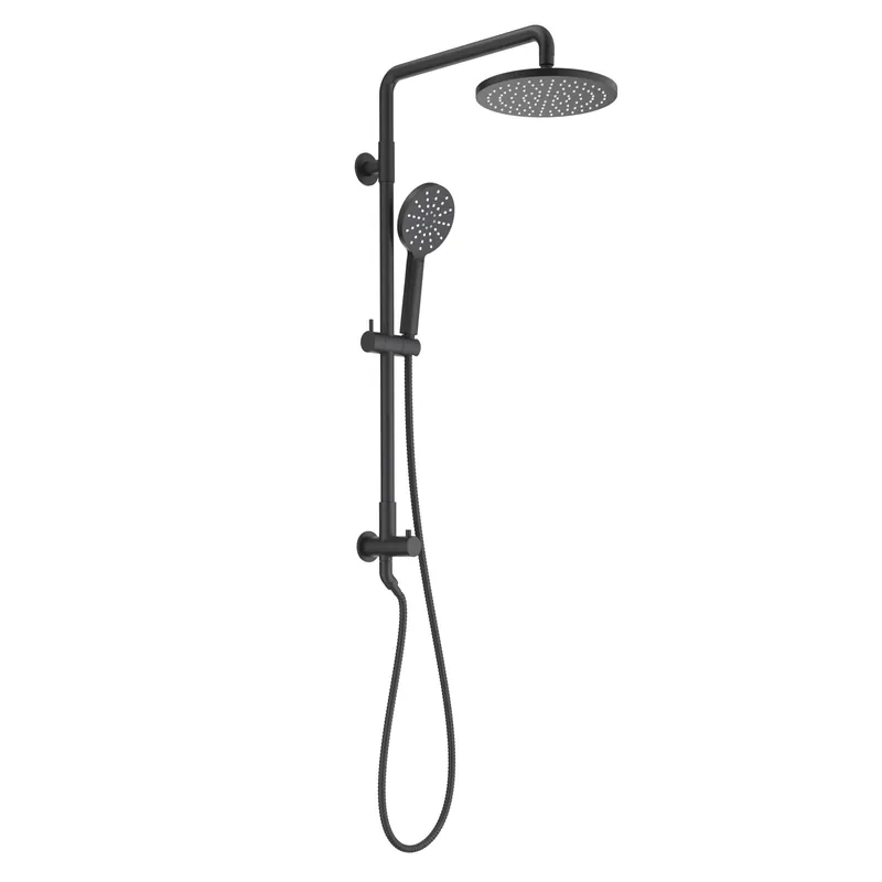 Hot Deal KIBI Circular Shower Column With Dual Function Shower Head in Matte Black Finish