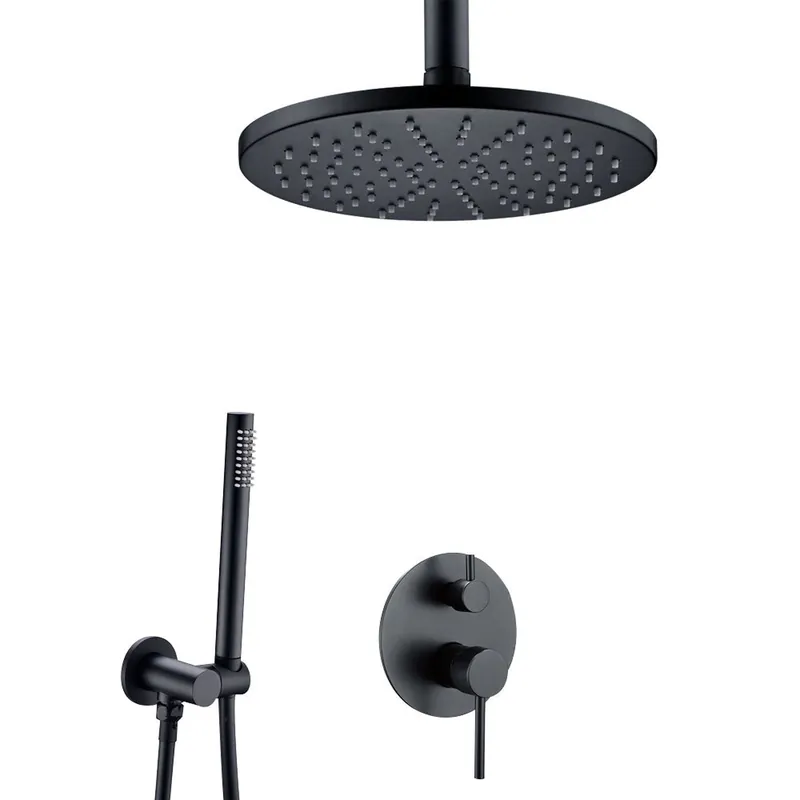 One Day Deal FontanaShowers Verona Creative Luxury 16" Dark Oil Rubbed Bronze Round Ceiling Mounted Shower Head Hot and Cold Mixer Rainfall Shower System With Hand Shower