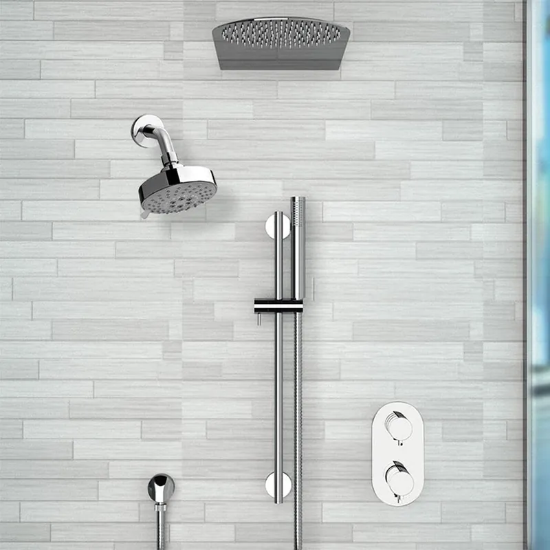 Big Sale Fontana Deluxe Creative Luxury 10" Chrome Wall-Mounted Dual Shower Head Rainfall Shower System With Hand Shower