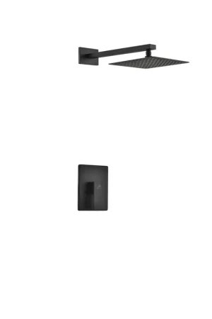 Reduced Price Kubebath Aqua Piazza 8" Matte Black Ceiling Mount Square Rain Shower Set