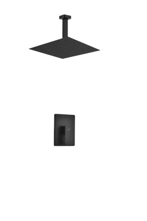 Kubebath Aqua Piazza 12" Matte Black Ceiling Mount Square Rain Shower Set Get Yours