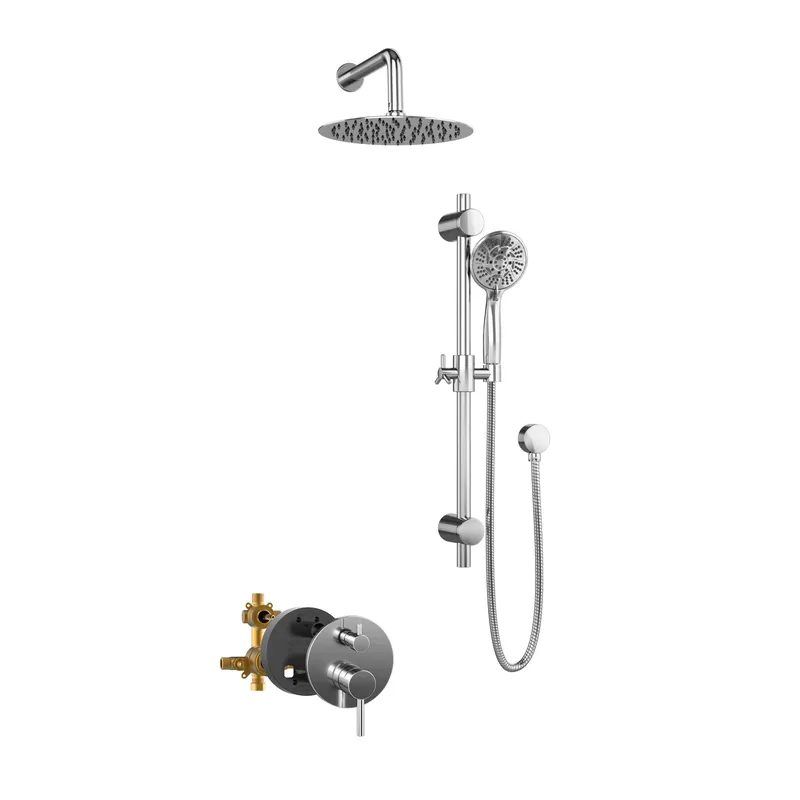 Buy Direct PULSE ShowerSpas Refuge Rain Shower Head 5-Function Hand Shower 1.8 GPM Shower System Combo in Chrome Finish