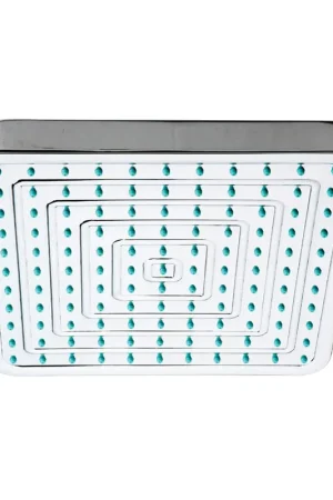 Whitehaus Showerhaus WHOSA28SQ-8-C Polished Chrome Square Rainfall Showerhead With Decorative Face and Rubber Nozzle Tips - Solid Brass Construction With Adjustable Ball Joint Fan Favorite
