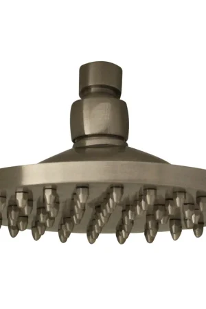 Whitehaus Showerhaus WHOSA10-6-BN Brushed Nickel Round Rainfall Showerhead With 62 Spray Nozzles - Solid Brass Construction With Adjustable Ball Joint Limited Edition