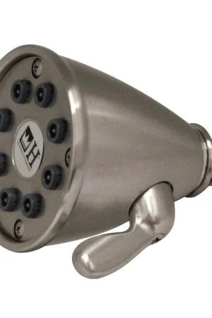 Price Cut Whitehaus Showerhaus WH139-BN Brushed Nickel Round Showerhead With 8 Spray Jets - Solid Brass Construction With Adjustable Ball Joint