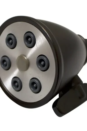 Certified Whitehaus Showerhaus WH138-ORB Oil Rubbed Bronze Small Round Showerhead With 6 Spray Jets - Solid Brass Construction With Adjustable Ball Joint