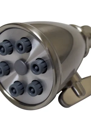 Whitehaus Showerhaus WH138-BN Brushed Nickel Small Round Showerhead With 6 Spray Jets - Solid Brass Construction With Adjustable Ball Joint Must Have