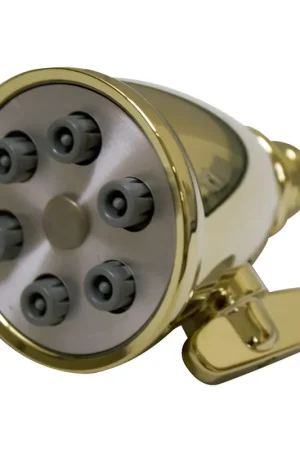 Whitehaus Showerhaus WH138-B Polished Brass Small Round Showerhead With 6 Spray Jets - Solid Brass Construction With Adjustable Ball Joint Limited Offer