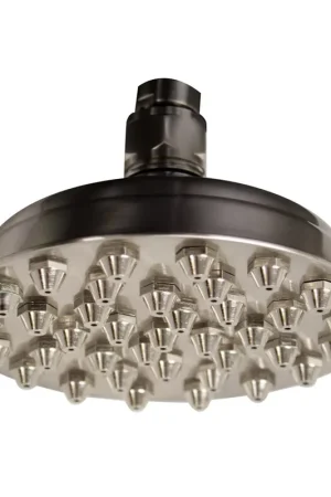 Budget Whitehaus Showerhaus WHSM01-6-BN Brushed Nickel Small Sunflower Rainfall Showerhead With 37 Nozzles - Solid Brass Construction With Adjustable Ball Joint