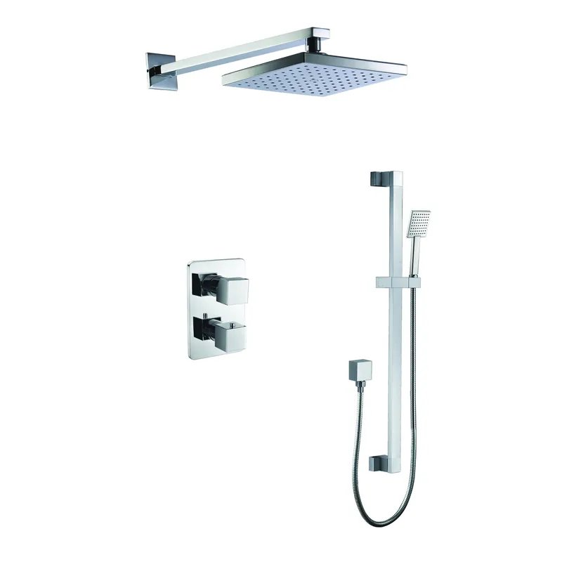 Weekend Sale ALFI Brand AB2830-PC Polished Chrome 2 Way Thermostatic Square Shower Set