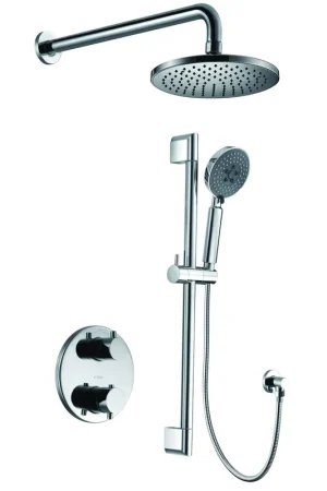 Save Now ALFI Brand AB2545-PC Polished Chrome Round Style 2 Way Thermostatic Shower Set