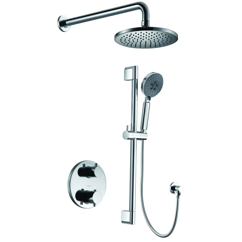 Save Now ALFI Brand AB2545-PC Polished Chrome Round Style 2 Way Thermostatic Shower Set