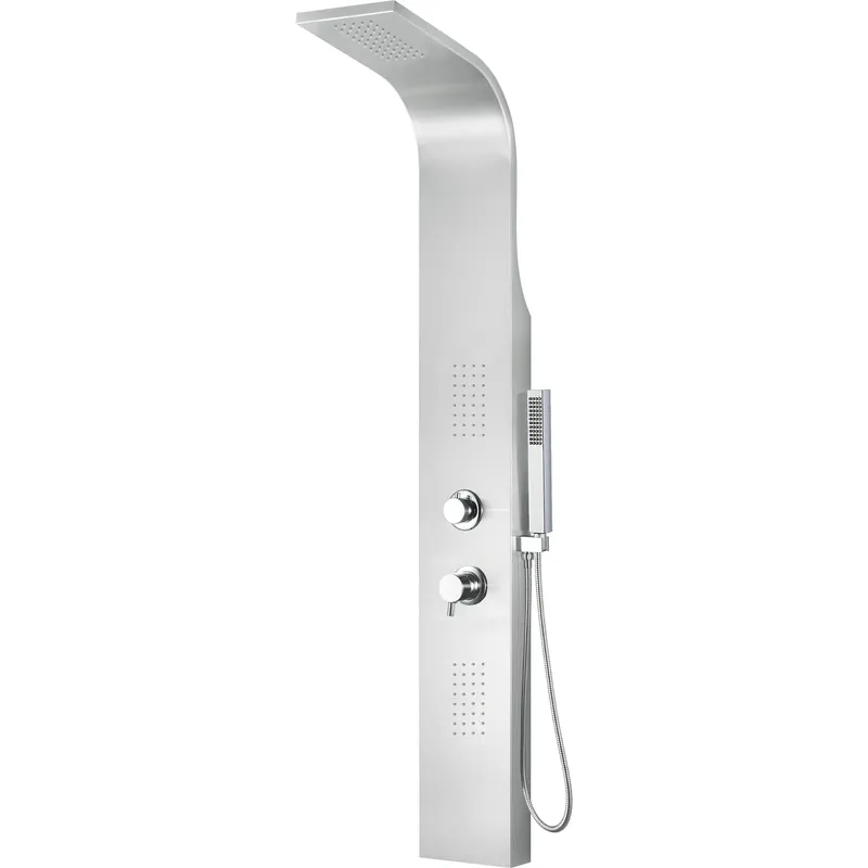 ALFI Brand ABSP20 Brushed Stainless Steel Rectangle Shower Panel With 2 Body Sprays Handmade