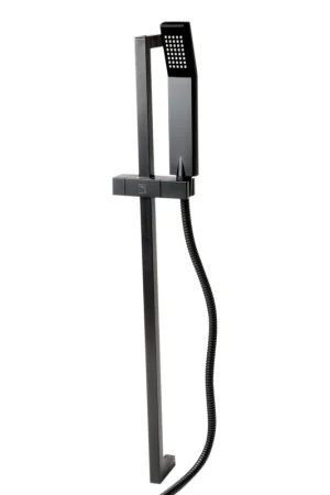 Secure Checkout ALFI Brand AB7606-BM Black Matte Wall-Mounted Sliding Rail Hand Held Shower Head Set With Hose