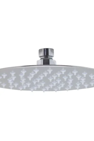 Next Day Delivery ALFI Brand RAIN8R-BSS 8" Round Solid Brushed Stainless Steel Wall or Ceiling Mounted Ultra Thin Rain Brass Shower Head