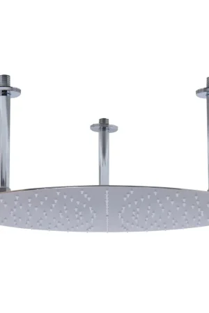 ALFI Brand RAIN20R-BSS 20" Round Brushed Solid Stainless Steel Wall or Ceiling Mounted Ultra Thin Rain Brass Shower Head Direct From Manufacturer