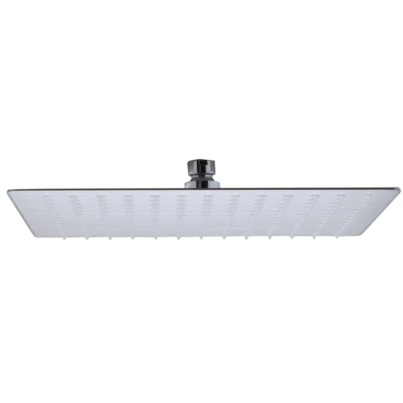 ALFI Brand RAIN12S-BSS 12" Square Solid Brushed Stainless Steel Wall or Ceiling Mounted Ultra Thin Rain Brass Shower Head Next Day Delivery