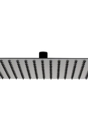 Holiday Sale ALFI Brand RAIN12S-BM 12" Square Matte Black Stainless Steel Wall or Ceiling Mounted Ultra Thin Rain Brass Shower Head