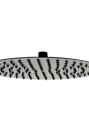 Free Delivery ALFI Brand RAIN12R-BM 12" Round Matte Black Stainless Steel Wall or Ceiling Mounted Ultra Thin Rain Brass Shower Head