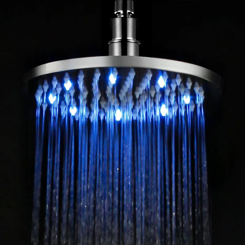 ALFI Brand LED8R-PC 8" Round Polished Chrome Wall or Ceiling Mounted Multi Color LED Brass Rain Shower Head Place Order