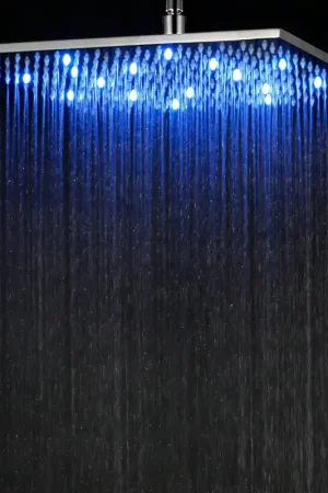 Best Seller ALFI Brand LED16S-BN 16" Square Brushed Nickel Wall or Ceiling Mounted Multi Color LED Rain Brass Shower Head