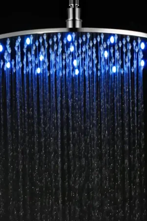 Best Price ALFI Brand LED16R-BN 16" Round Brushed Nickel Wall or Ceiling Mounted Multi Color LED Rain Brass Shower Head