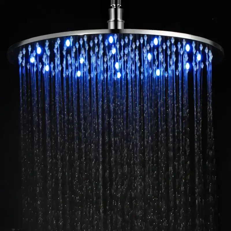 Best Price ALFI Brand LED16R-BN 16" Round Brushed Nickel Wall or Ceiling Mounted Multi Color LED Rain Brass Shower Head