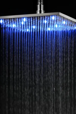Last Chance ALFI Brand LED12S-PC 12" Square Polished Chrome Wall or Ceiling Mounted Multi Color LED Rain Brass Shower Head