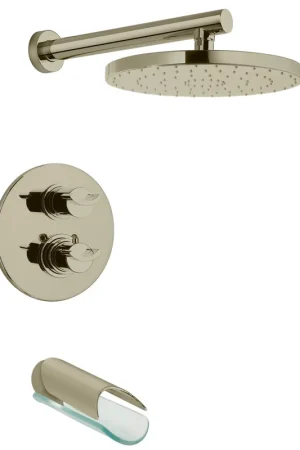 LaToscana Morgana Brushed Nickel Thermostatic Tub & Shower Kit Genuine
