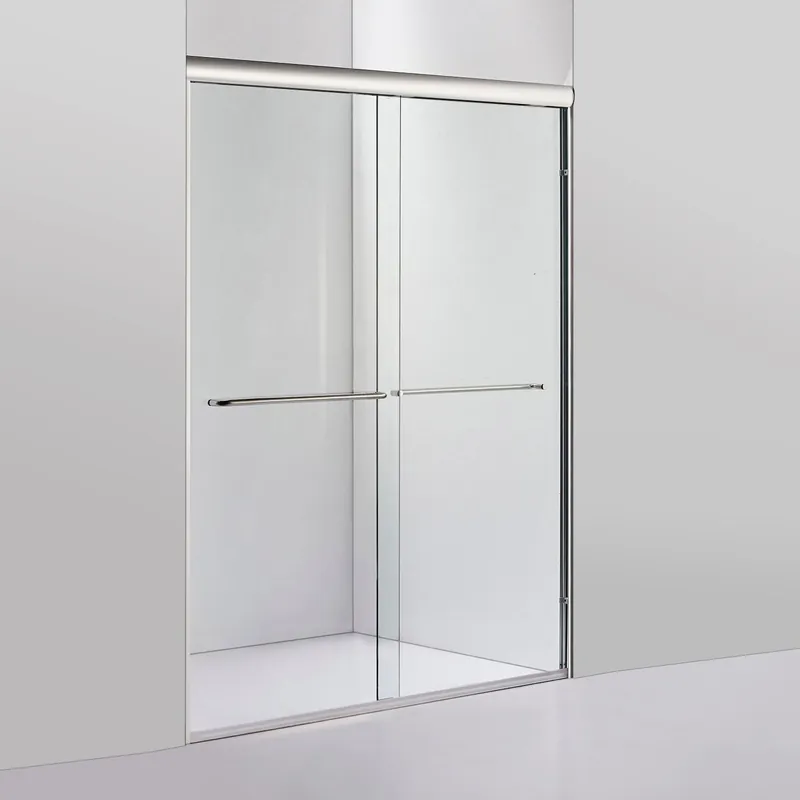 Big Sale Vinnova Reggio 48" x 76" Brushed Nickel Reversible Double Sliding Bypass Frameless Shower Door