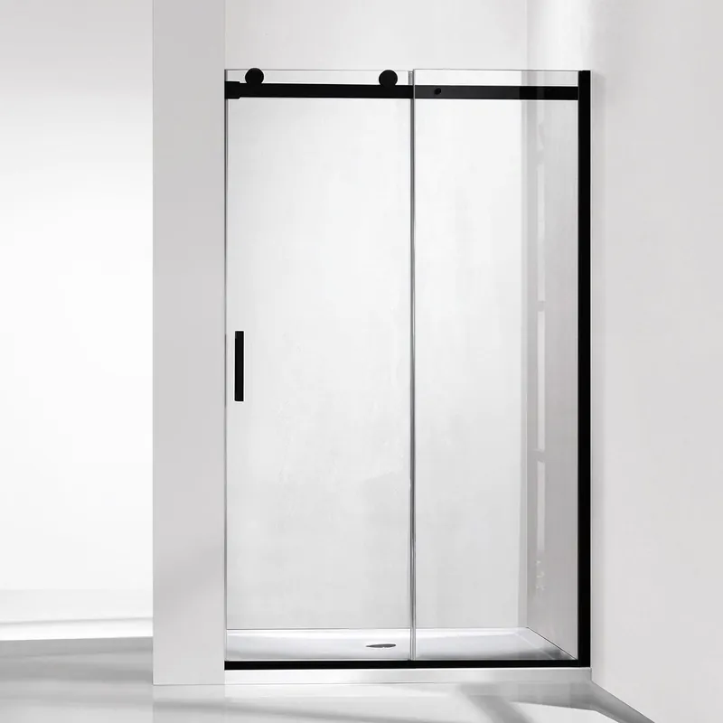 Vinnova Rovigo 48" x 76" Matte Black Single Sliding Frameless Shower Door Buy Online