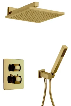 LaToscana Lady Matt Gold Thermostatic Shower Kit With Handheld Shower Place Order