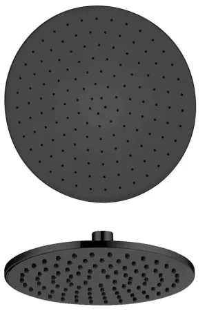 Top Pick LaToscana Shower Line 12" Round Matt Black Brass Shower Head