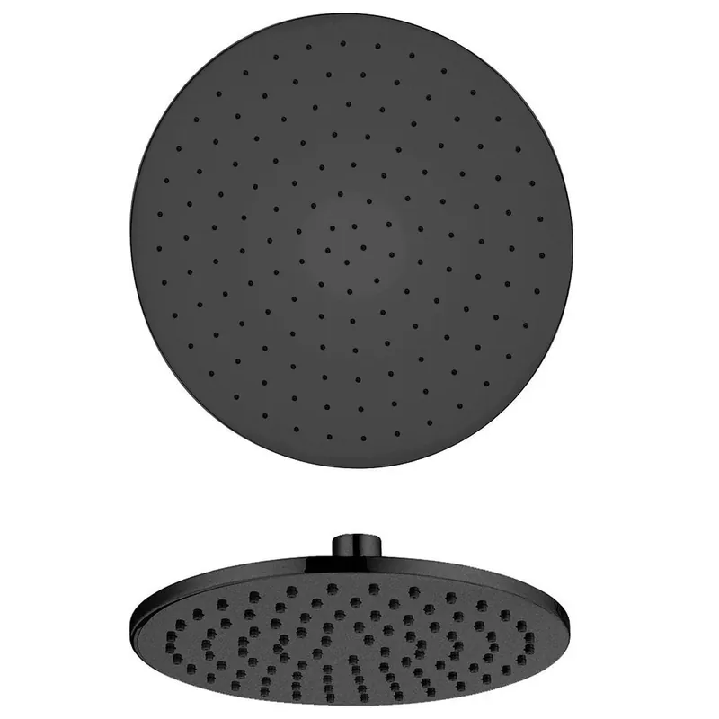 Top Pick LaToscana Shower Line 12" Round Matt Black Brass Shower Head