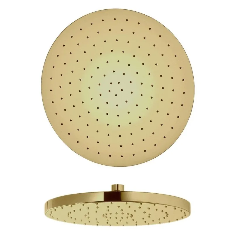 Top Rated LaToscana Shower Line 10" Round Matt Gold Brass Shower Head