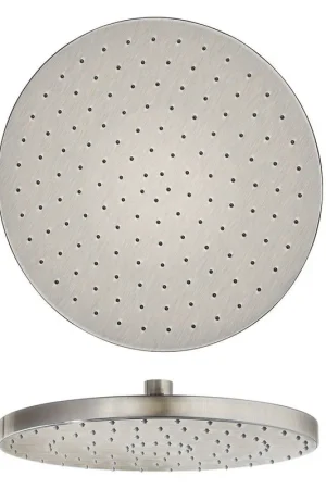 Get Yours LaToscana Shower Line 10" Round Brushed Nickel Brass Shower Head