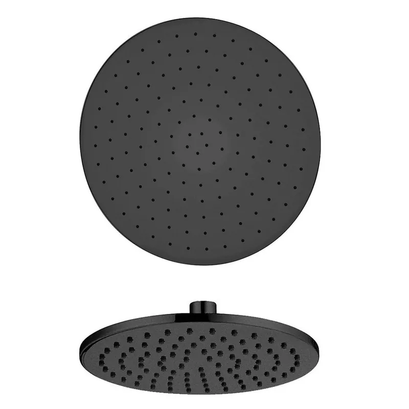 LaToscana Shower Line 8" Round Matt Black Brass Shower Head Affordable
