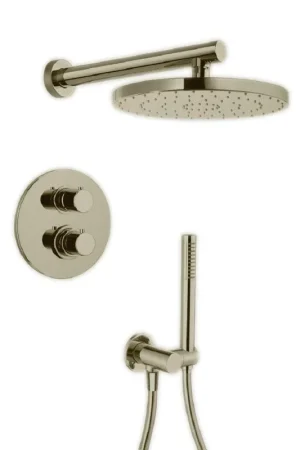 Seasonal Sale LaToscana Elba Brushed Nickel Thermostatic Shower Kit With Handheld Shower
