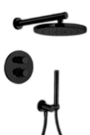 LaToscana Elba Matt Black Thermostatic Shower Kit With Handheld Shower Must Have