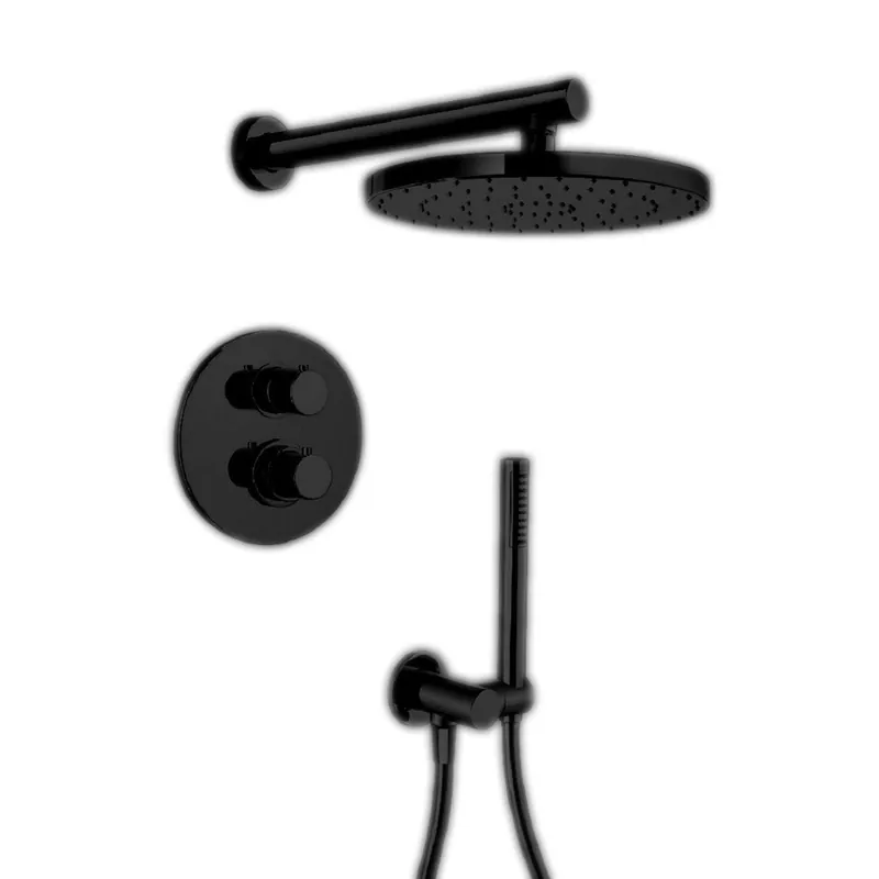 LaToscana Elba Matt Black Thermostatic Shower Kit With Handheld Shower Must Have