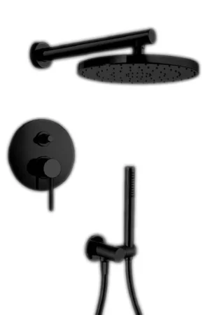 LaToscana Elba Matt Black Pressure Balance Shower Kit With Handheld Shower Original