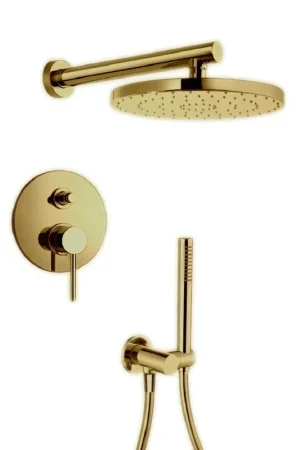 LaToscana Elba Matt Gold Pressure Balance Shower Kit With Handheld Shower New Release