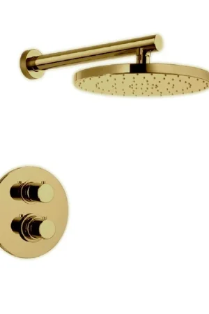 LaToscana Elba Matt Gold Thermostatic Shower Kit Super Sale