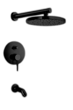 Exclusive Offer LaToscana Elba Matt Black Pressure Balance Tub & Shower Kit