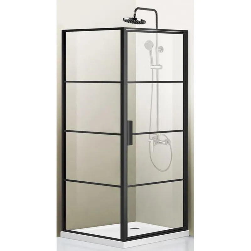 Exclusive Offer Vinnova Sondrio 36" x 76" Matte Black Rectangle Pivot Door Framed Shower Enclosure With Side Panel