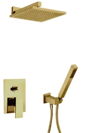 LaToscana Quadro Matt Gold Pressure Balance Shower Kit With Handheld Shower Today Only