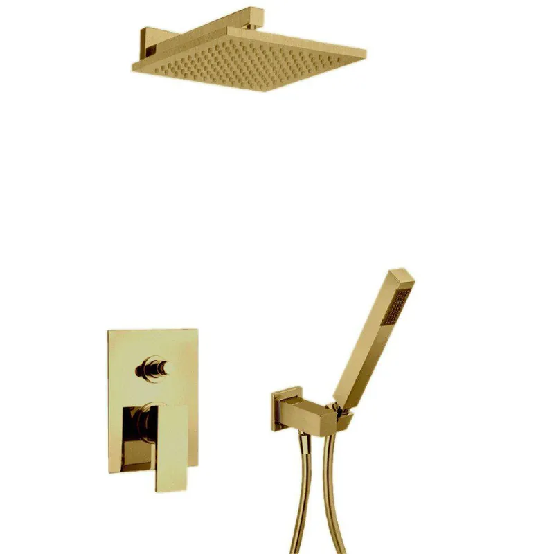 LaToscana Quadro Matt Gold Pressure Balance Shower Kit With Handheld Shower Today Only