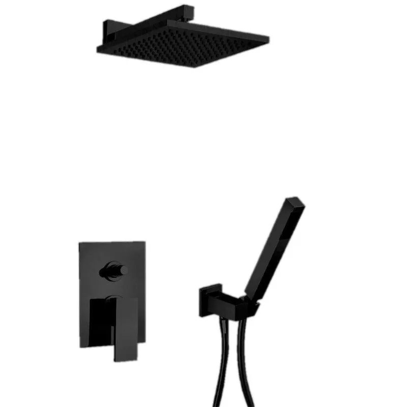 LaToscana Quadro Matt Black Pressure Balance Shower Kit With Handheld Shower Affordable