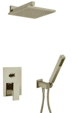 LaToscana Quadro Brushed Nickel Pressure Balance Shower Kit With Handheld Shower Hassle-Free Returns